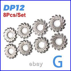 8 Pcs 14.5° Involute Gear Cutter DP6 DP8 DP10 DP16 DP20 DP22 PA14-1/2 HSS 8H Set