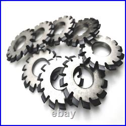 8 Pcs/Set 14.5° Involute Gear Cutter DP8 DP10 DP16 DP20 DP22 PA14-1/2 HSS 8H
