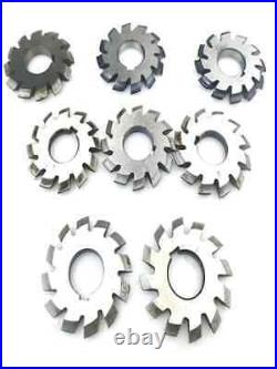 8 Pcs/Set 14.5° Involute Gear Cutter DP8 DP10 DP16 DP20 DP22 PA14-1/2 HSS 8H Kit