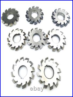8 Pcs/Set 14.5° Involute Gear Cutter DP8 DP10 DP16 DP20 DP22 PA14-1/2 HSS 8H Set