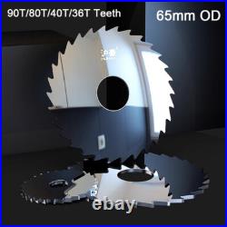 90T/80T/40T/36T Teeth Carbide Circular Slitting Saw Cutter Cutting Tool 65mm OD