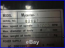 97 Kitamura Mycenter 1 CNC Vertical Machining Center Mill Yasnac 13,000 rpm spn