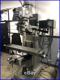 9 x 42 2HP Late Model Bridgeport Vertical Milling Machine with DRO