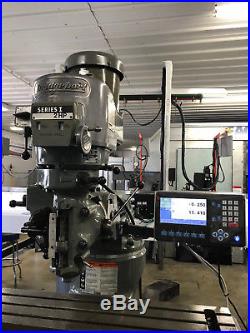 9 x 42 2HP Late Model Bridgeport Vertical Milling Machine with NEW DRO