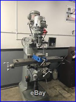 9 x 42 2HP Late Model Bridgeport Vertical Milling Machine with Newall DRO