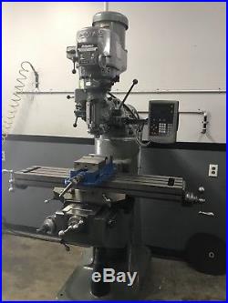 9 x 42 2HP Late Model Bridgeport Vertical Milling Machine with Newall DRO