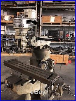 9 x 42 Bridgeport Vertical Milling Machine with DRO and Powerfeed! Runs Well