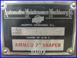AMMCO 7 Metal Shaper Milling Machine Single Phase 1 PH 115v NICE