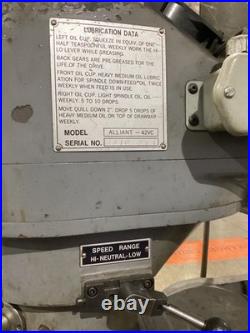 Alliant 42vc Vertical Mills Used Alliant 42vc Vertical Mills Used