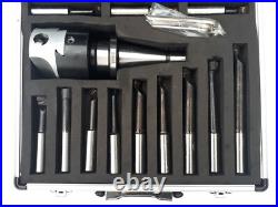 Amadeal 75mm Boring Head Set With ISO30 Shank 12pc Boring bars