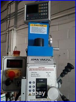 Amadeal VM25LV Milling Machine R8 3 AXIS DRO Brushless Motor Belt Drive