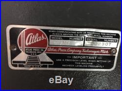 Atlas Mf Vertical Milling Machine Machinist Tool 115v Industrial