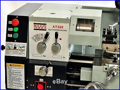 BOLTON TOOLS AT320L 12 x 36 Gear Head Metal Lathe Mill Drill Milling Machine