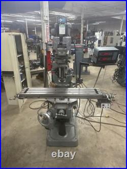 BRIDGEPORT MILLING MACHINE KNEE MILL 2HP DRO POWERFEEDS 48 X 9 Video