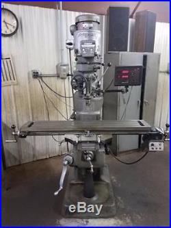 Bridgeport 2J Head Vertical Mill Milling Machine 9 x 48 2 HP withPower Feed DRO