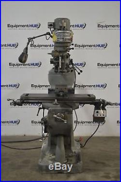 Bridgeport J-Head 9 x 36 Vertical Milling Machine, Kurt Vise & Power Feed