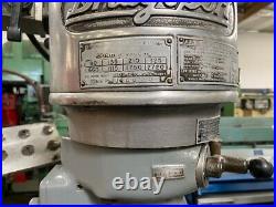 Bridgeport J Head Belt Pulley Milling Machine 9 x 42 Table #5965