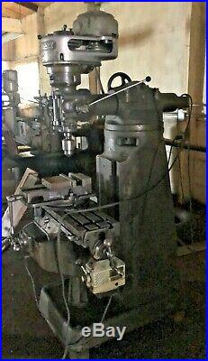 Bridgeport J-head Milling Machine with auto feed vice not included