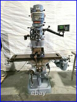 Bridgeport Milling Machine 1HP Sony DRO 6 Rotary Vise Chrome Ways Collets Feed