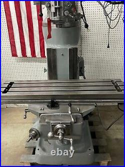 Bridgeport Milling Machine 42' Tale DRO and Power Feed