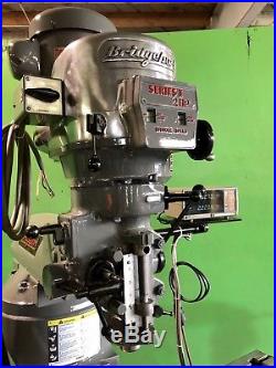 Bridgeport Milling Machine 9 x 48 Table/w Power Feed and DRO 2 HP motor