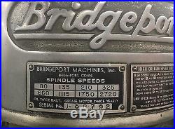 Bridgeport Milling Machine J head step pulley style no reserve