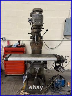 Bridgeport Milling Machine Mill Vertical Knee Type 9x42 Table Step Pulley