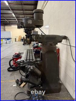 Bridgeport Milling Machine Mill Vertical Knee Type 9x42 Table Step Pulley