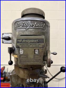 Bridgeport Milling Machine Mill Vertical Knee Type 9x42 Table Step Pulley