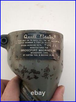 Bridgeport Quill Master Type JA J Head Milling Attachment with QRA Right Angle