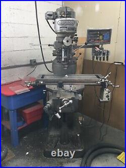 Bridgeport Vertical Knee Mill with Power Feed and Tractools DRO