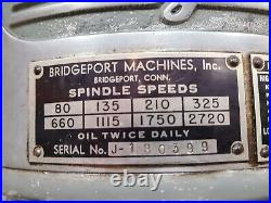 Bridgeport Vertical Mill Milling Machine 9x42 Table Power Feed