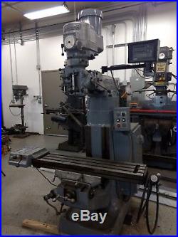 Bridgeport lathe with DRO, powerfeed and 42 table and 4 extension riser