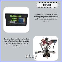 Brushless Milling and Drilling Machine R8 Spindle Taper 3-Axis Grating Rule 110V