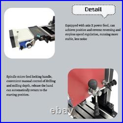 Brushless Milling and Drilling Machine R8 Spindle Taper 3-Axis Grating Rule 110V