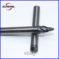 CNC 4Flute Spiral Chamfer Cutter 30/60/90/120 Degree AlTiN Coated Deburring Tool