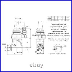 CNC Right-Angle Milling Head BT40 Taper, ER32 Collet, 11 Ratio, 4500 RPM, 40 Nm