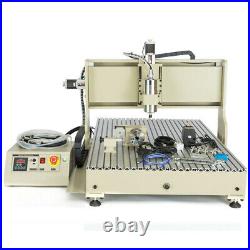 CNC Router 2200W VFD Milling Engraving Machine 6090 4-Axis Cutting &Handwheel