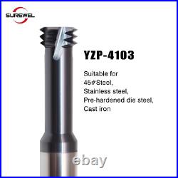 CNC Tools Carbide Three Teeth Spiral Milling Cutter M8 Thread Mill Metric Router