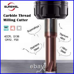 CNC Tools Carbide Three Teeth Spiral Milling Cutter M8 Thread Mill Metric Router