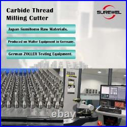 CNC Tools Carbide Three Teeth Spiral Milling Cutter M8 Thread Mill Metric Router