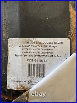 Cannon double ended milling bar, G1 mount, 96 inches. 063 gauge. New, open box Cannon double ended milling bar, G1 mount, 96 inches. 063 gauge. New, open box
