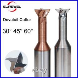 Carbide Dovetail Milling Cutter CNC Tool 30 45 60 Degree Machining Tool