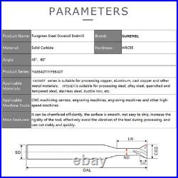 Carbide Dovetail Milling Cutter CNC Tool 30 45 60 Degree Machining Tool