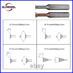 Carbide Dovetail Milling Cutter CNC Tool 30 45 60 Degree Machining Tool