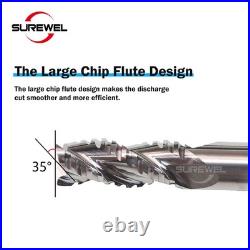 Carbide Roughing End Mills 3 Flute CNC Milling Cutter Bits Router for Aluminum