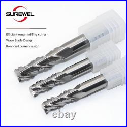 Carbide Roughing End Mills 3 Flute CNC Milling Cutter Bits Router for Aluminum