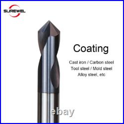 Carbide Spot Drill Stub Center Point Bit 60 90 120 Degree 1-12mm Chamfer Pilot
