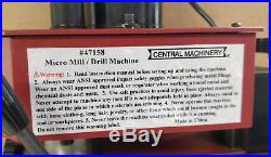 Central Machinery #47158 Micro Mill / Drill Machine