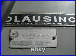 Clausing 8540 Mill Horizontal Milling Machine 26 Table Axis 230V 3 Phase